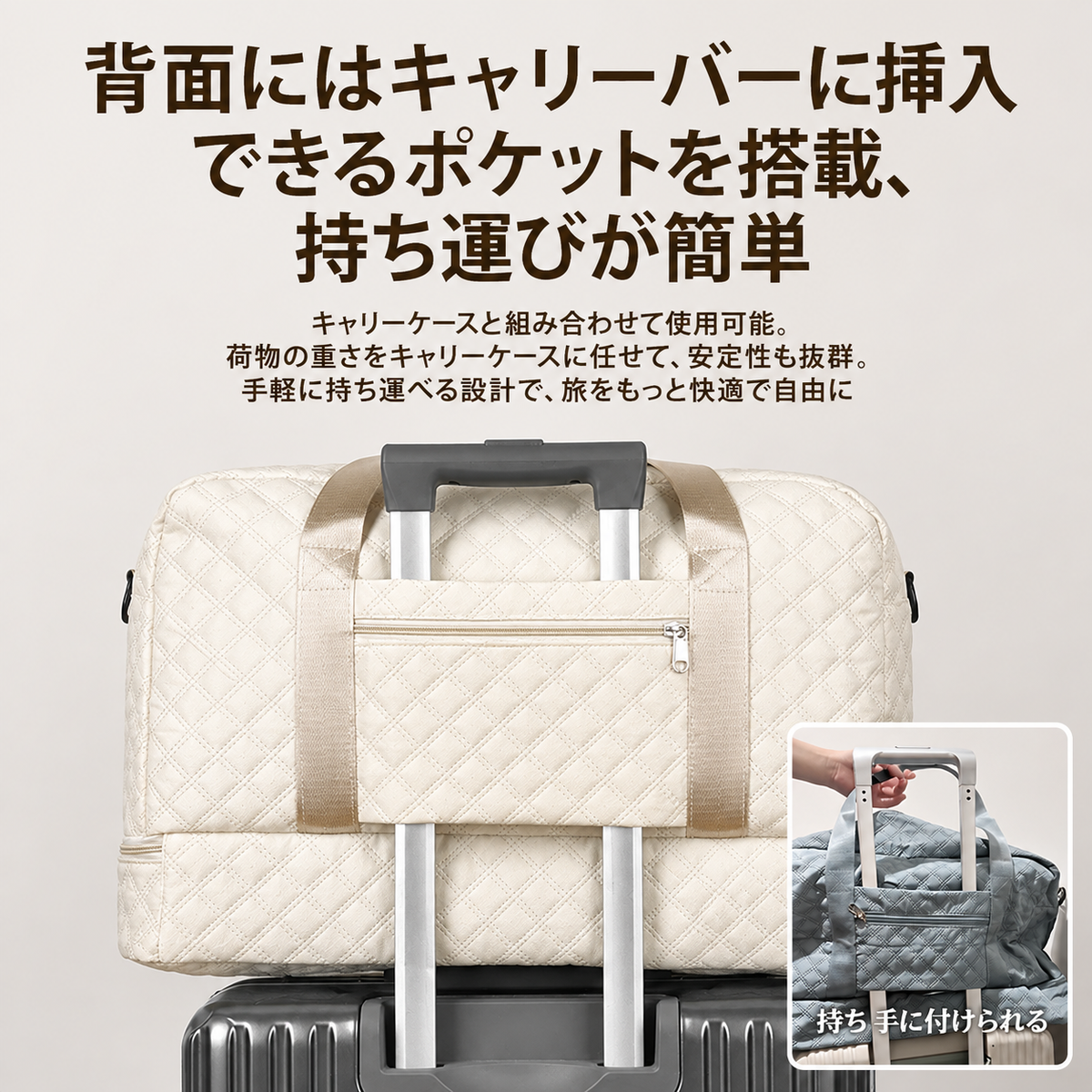 大容量・防水仕切り付きトラベルポーチ